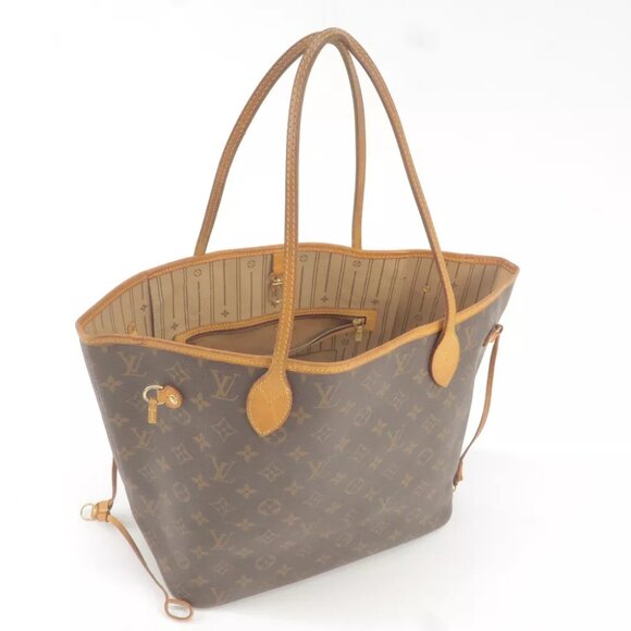Auth Louis Vuitton Monogram Neverfull MM Tote Bag Brown - Picture 4 of 13